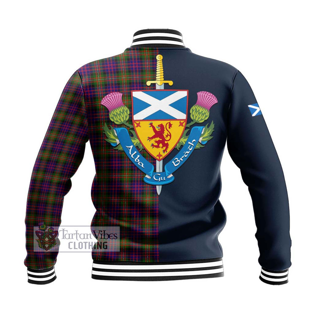 Tartan Vibes Clothing MacDonell of Glengarry Modern Tartan Baseball Jacket with Scottish Lion Royal Arm Half Style