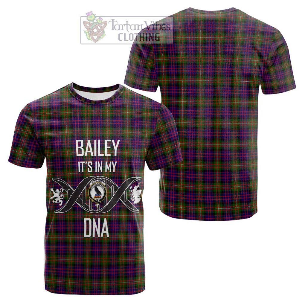 Tartan Vibes Clothing MacDonell of Glengarry Modern Tartan Cotton T-shirt with Family Crest DNA In Me Style