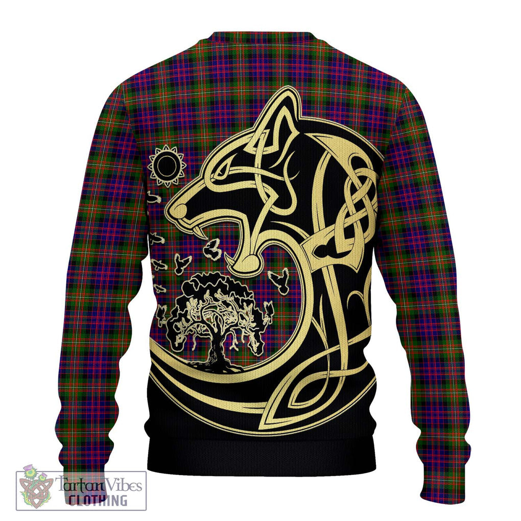 MacDonell of Glengarry Modern Tartan Knitted Sweater with Family Crest Celtic Wolf Style - Tartan Vibes Clothing