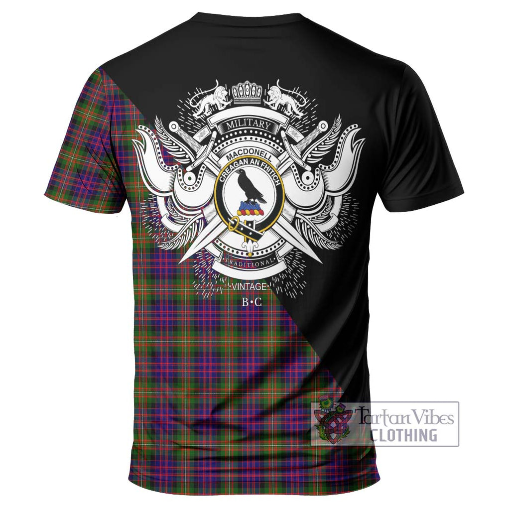 MacDonell of Glengarry Modern Tartan T-Shirt with Family Crest and Military Logo Style - Tartanvibesclothing Shop