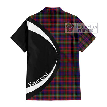 MacDonell of Glengarry Modern Tartan Short Sleeve Button Up with Family Crest Circle Style