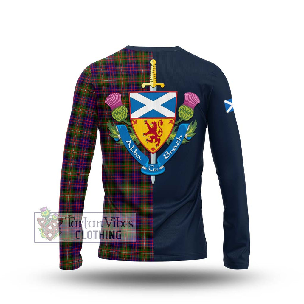 Tartan Vibes Clothing MacDonell of Glengarry Modern Tartan Long Sleeve T-Shirt with Scottish Lion Royal Arm Half Style