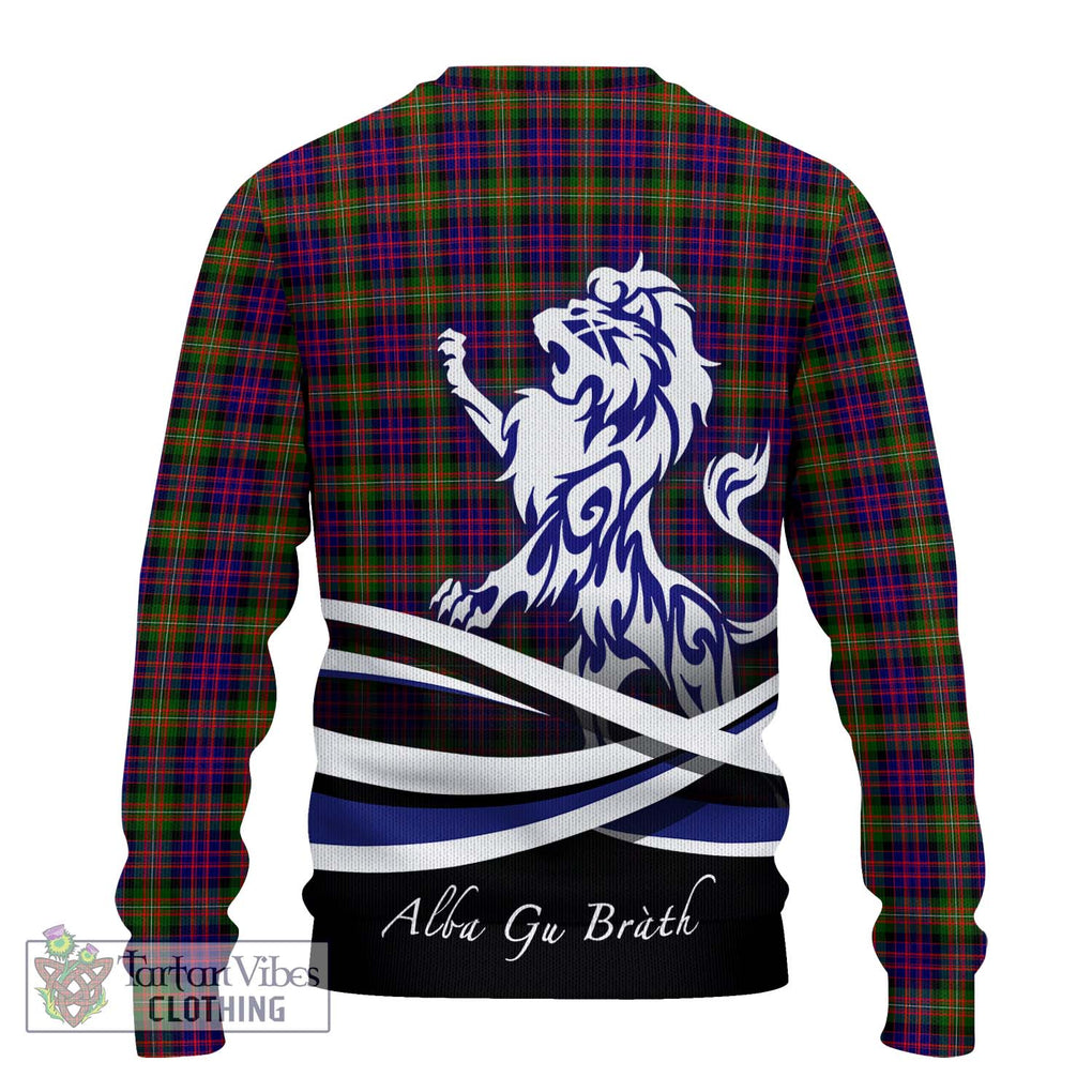 MacDonell of Glengarry Modern Tartan Knitted Sweater with Alba Gu Brath Regal Lion Emblem - Tartanvibesclothing Shop