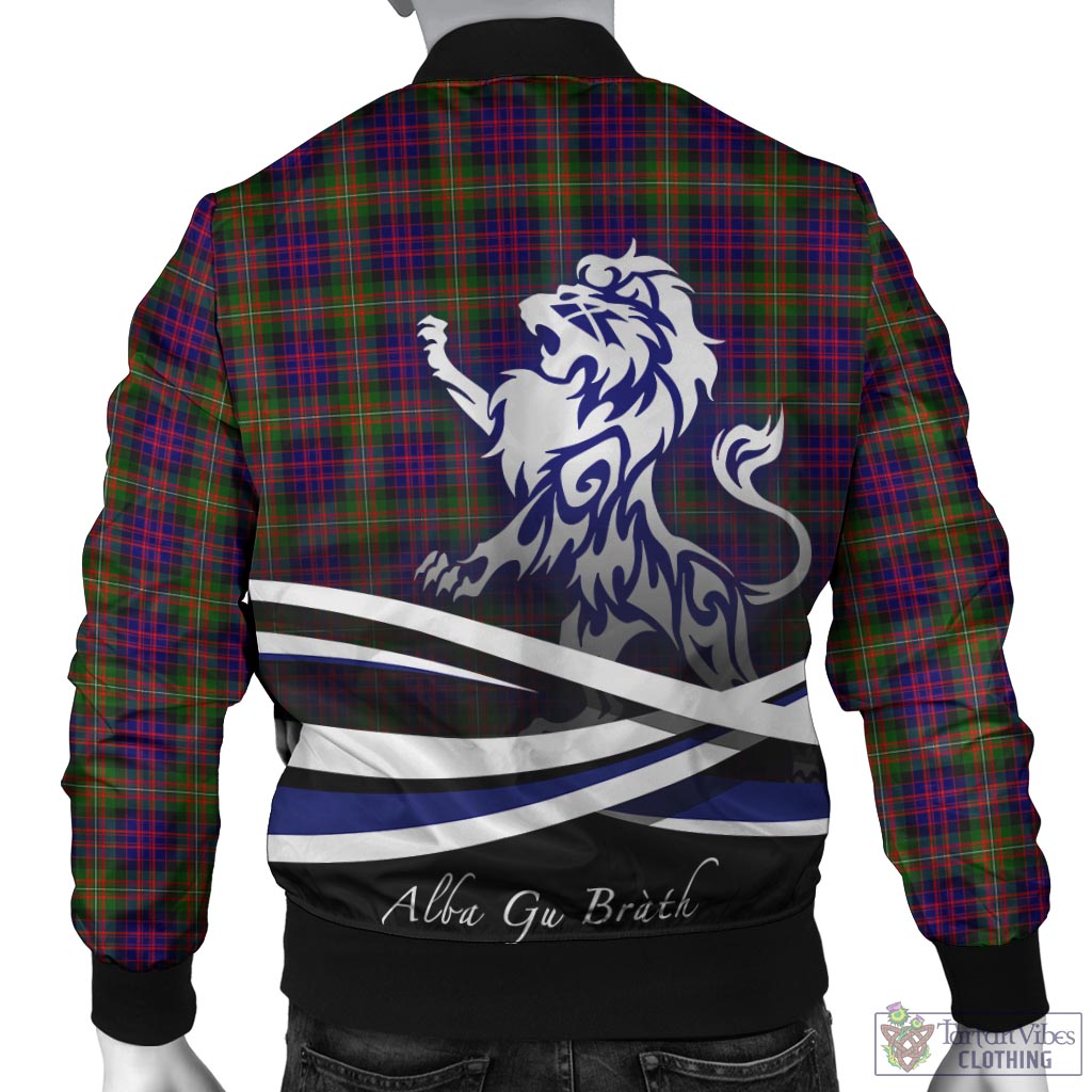 Tartan Vibes Clothing MacDonell of Glengarry Modern Tartan Bomber Jacket with Alba Gu Brath Regal Lion Emblem