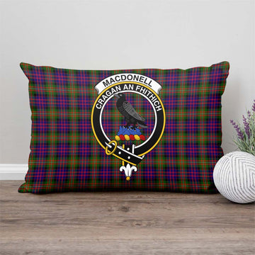 MacDonell of Glengarry Modern Tartan Pillow Cover with Family Crest