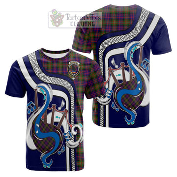 MacDonell of Glengarry Modern Tartan Cotton T-shirt with Epic Bagpipe Style