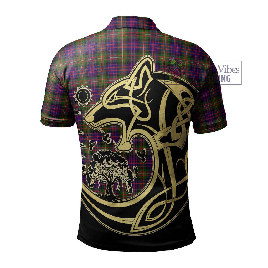 MacDonell of Glengarry Modern Tartan Polo Shirt with Family Crest Celtic Wolf Style - Tartanvibesclothing Shop