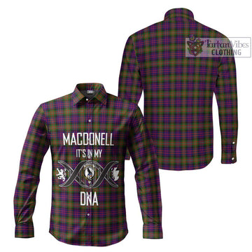 MacDonell of Glengarry Modern Tartan Long Sleeve Button Shirt with Family Crest DNA In Me Style