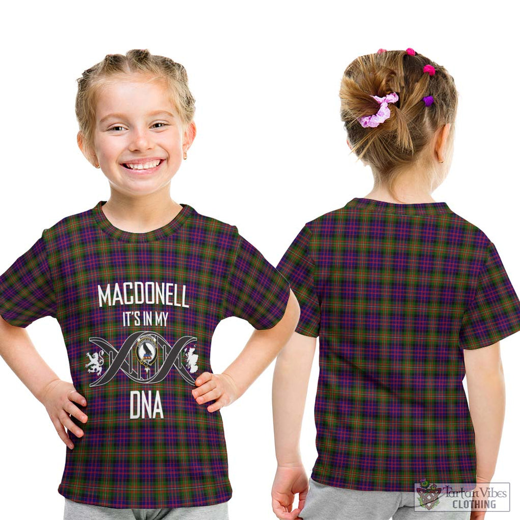 MacDonell of Glengarry Modern Tartan Kid T-Shirt with Family Crest DNA In Me Style - Tartanvibesclothing Shop