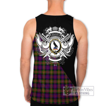 MacDonell of Glengarry Modern Tartan Men's Tank Top with Family Crest and Military Logo Style