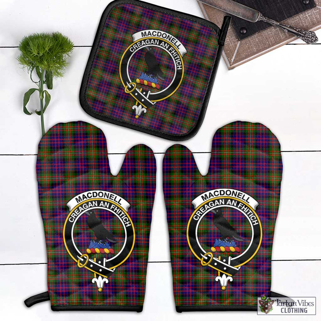 MacDonell of Glengarry Modern Tartan Combo Oven Mitt & Pot-Holder with Family Crest Combo 1 Oven Mitt & 1 Pot-Holder Black - Tartan Vibes Clothing