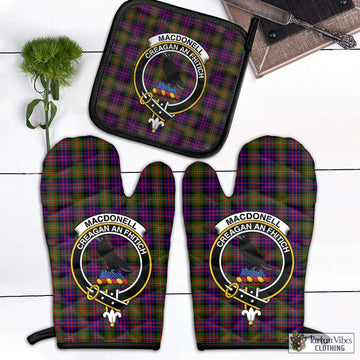 MacDonell of Glengarry Modern Tartan Combo Oven Mitt & Pot-Holder with Family Crest