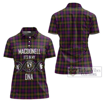 MacDonell of Glengarry Modern Tartan Women's Polo Shirt with Family Crest DNA In Me Style