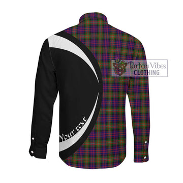 MacDonell of Glengarry Modern Tartan Long Sleeve Button Up with Family Crest Circle Style