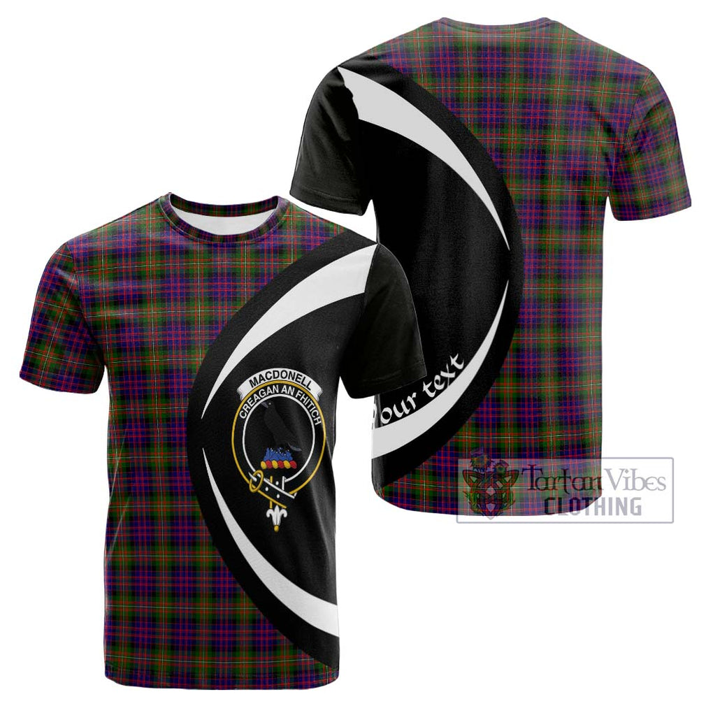 Tartan Vibes Clothing MacDonell of Glengarry Modern Tartan Cotton T-shirt with Family Crest Circle Style