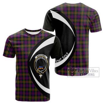 MacDonell of Glengarry Modern Tartan Cotton T-shirt with Family Crest Circle Style