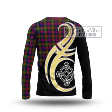 MacDonell of Glengarry Modern Tartan Long Sleeve T-Shirt with Family Crest and Celtic Symbol Style