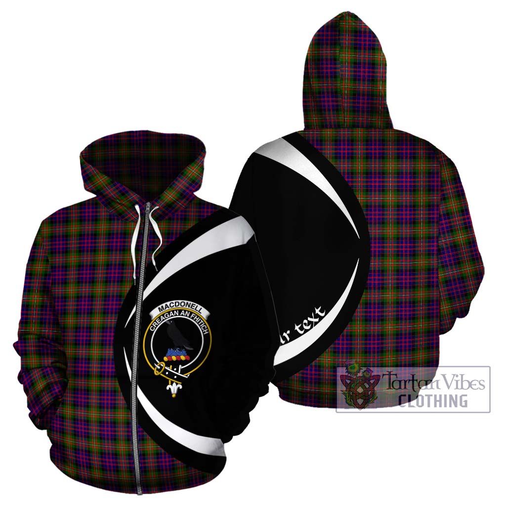 Tartan Vibes Clothing MacDonell of Glengarry Modern Tartan Hoodie with Family Crest Circle Style