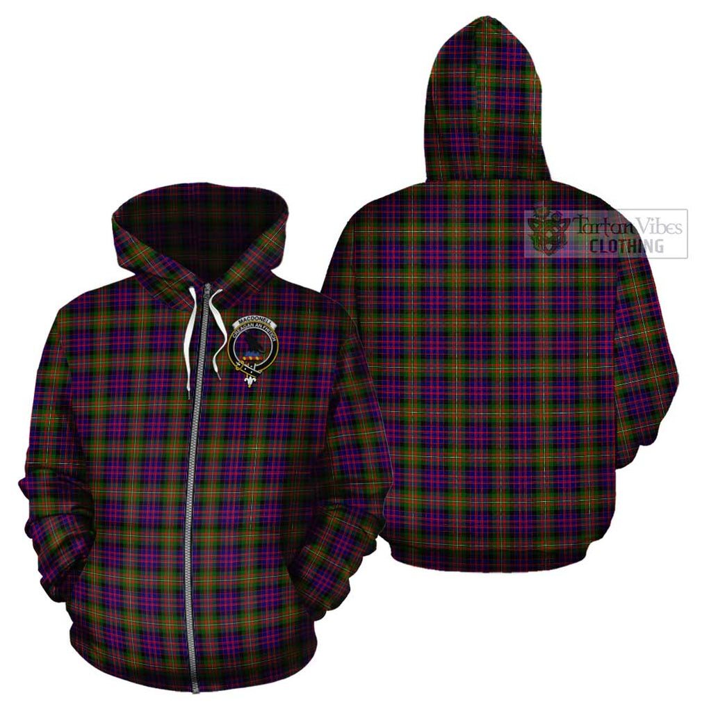 MacDonell of Glengarry Modern Tartan Cotton Hoodie with Family Crest Zip Hoodie - Tartan Vibes Clothing