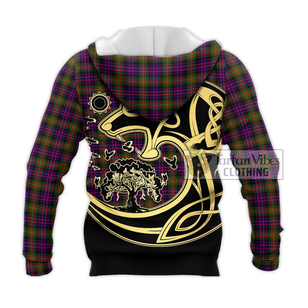 MacDonell of Glengarry Modern Tartan Knitted Hoodie with Family Crest Celtic Wolf Style - Tartan Vibes Clothing