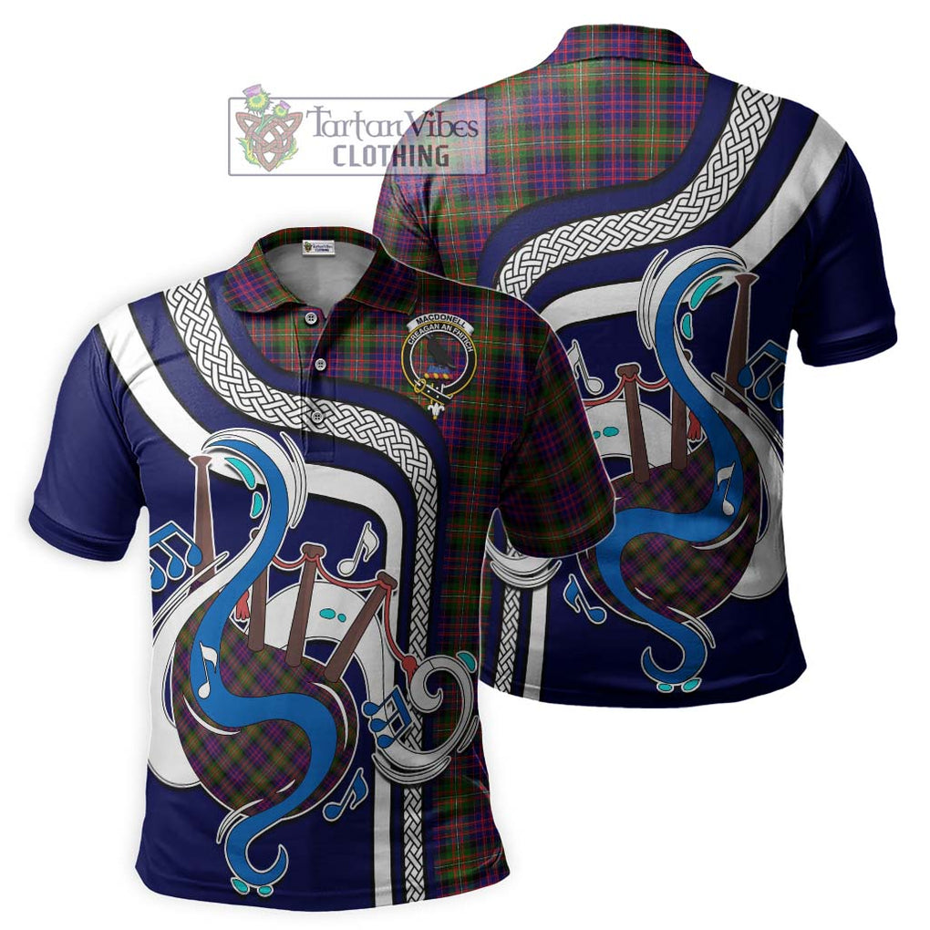 Tartan Vibes Clothing MacDonell of Glengarry Modern Tartan Polo Shirt with Epic Bagpipe Style