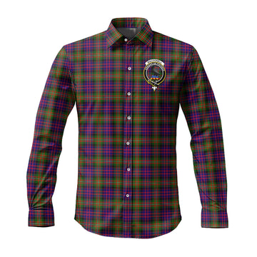 MacDonell of Glengarry Modern Tartan Long Sleeve Button Up Shirt with Family Crest