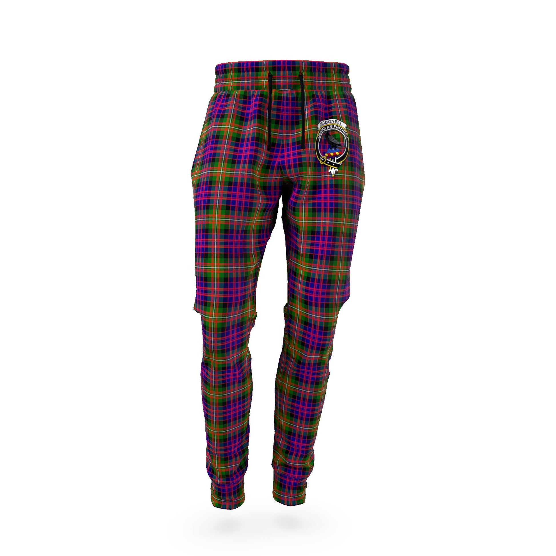 MacDonell of Glengarry Modern Tartan Joggers Pants with Family Crest - Tartan Vibes Clothing