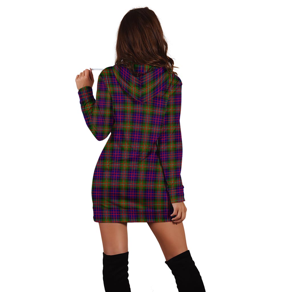 MacDonell of Glengarry Modern Tartan Hoodie Dress with Family Crest - Tartan Vibes Clothing