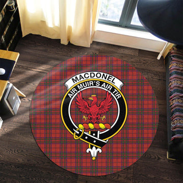 MacDonell of Keppoch Tartan Round Rug with Family Crest