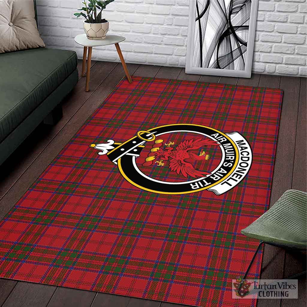 Tartan Vibes Clothing MacDonell of Keppoch Tartan Area Rug with Family Crest