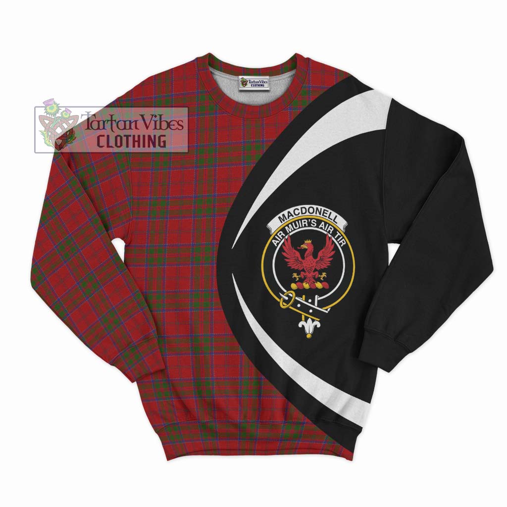 Tartan Vibes Clothing MacDonell of Keppoch Tartan Sweatshirt with Family Crest Circle Style