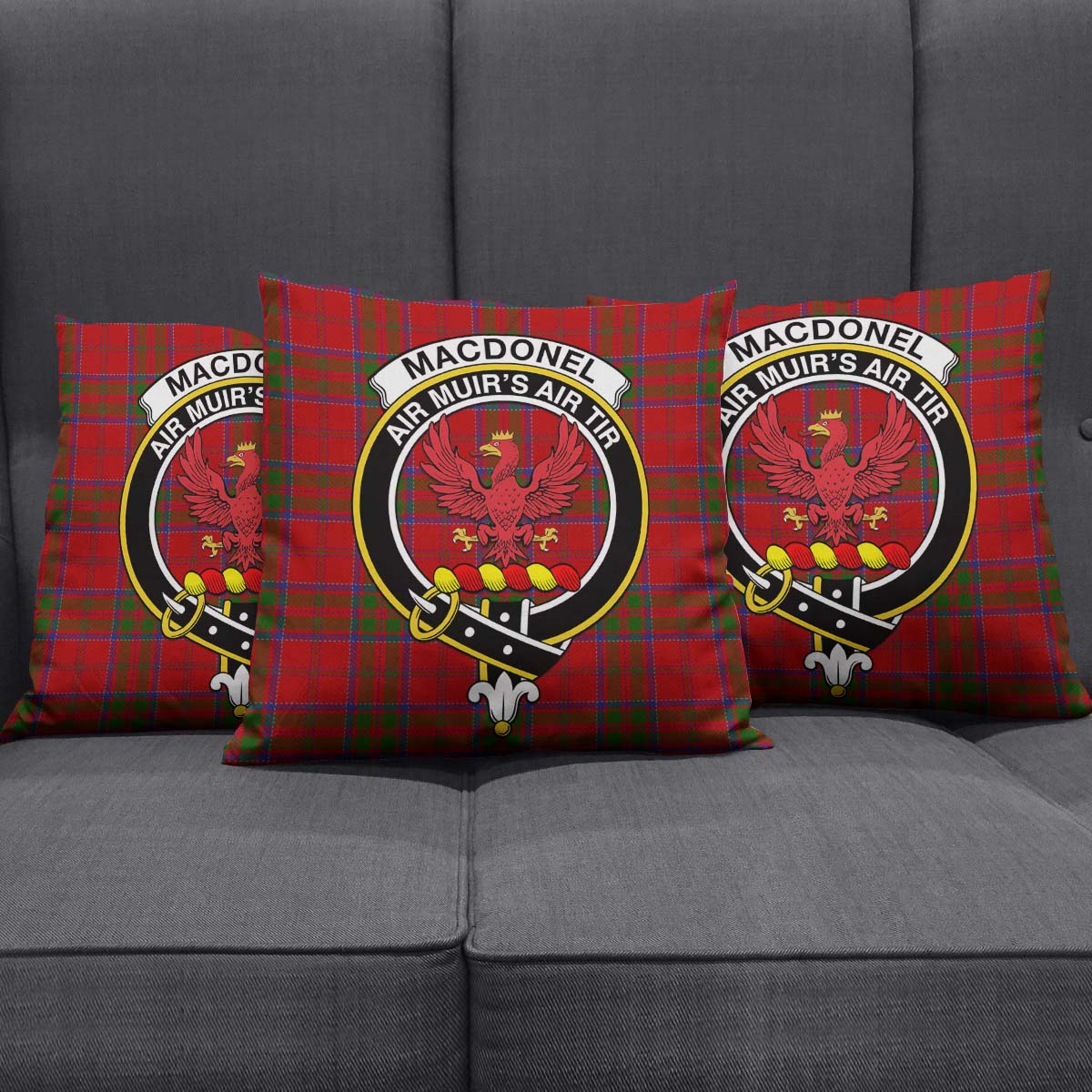 MacDonell of Keppoch Tartan Pillow Cover with Family Crest Square Pillow Cover - Tartanvibesclothing