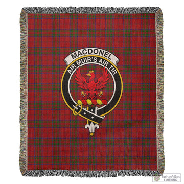 MacDonell of Keppoch Tartan Woven Blanket with Family Crest