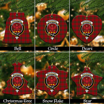 MacDonell of Keppoch Tartan Christmas Ornaments with Family Crest