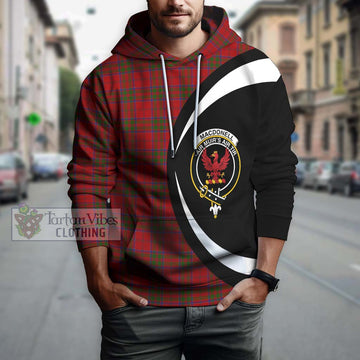 MacDonell of Keppoch Tartan Hoodie with Family Crest Circle Style