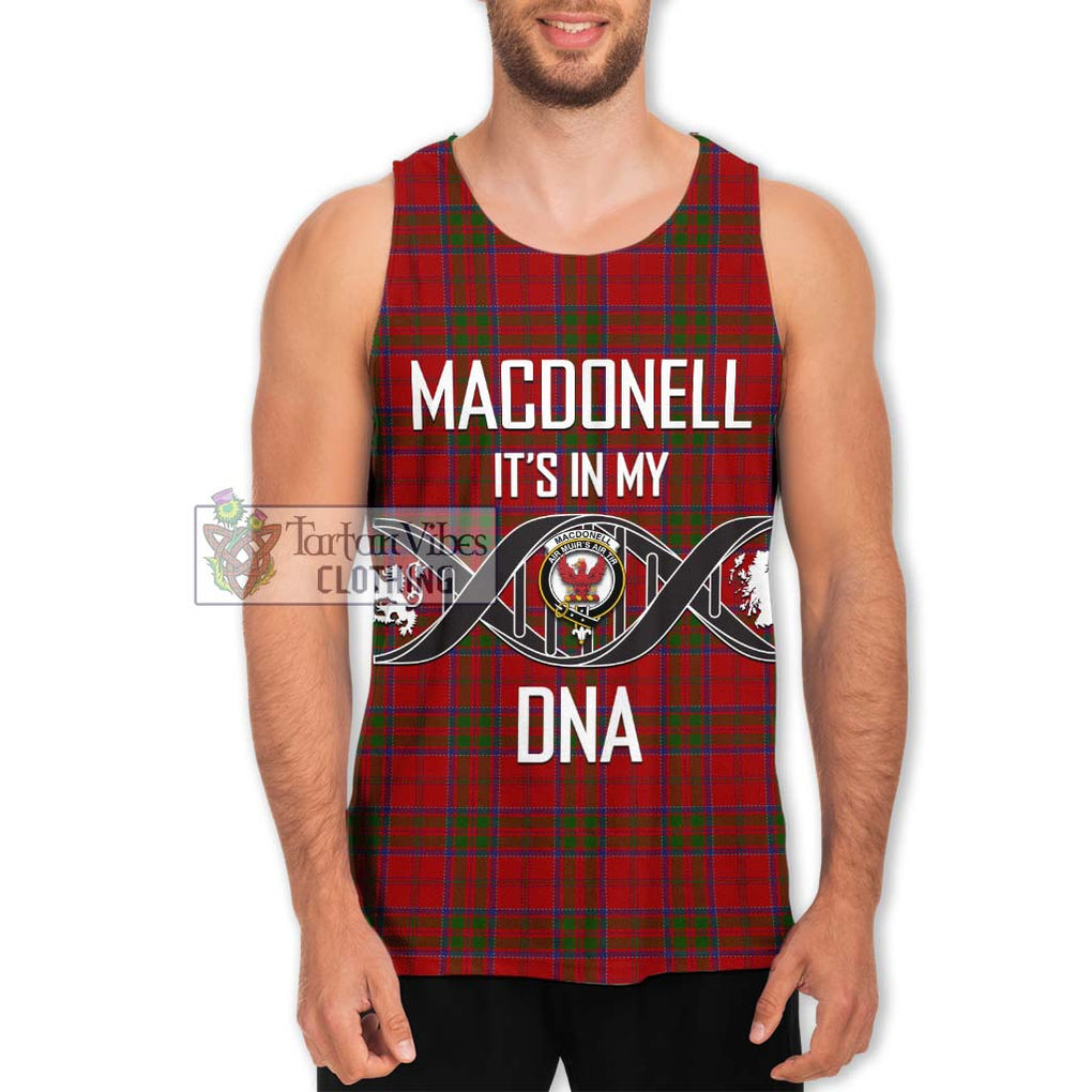 MacDonell of Keppoch Tartan Men's Tank Top with Family Crest DNA In Me Style Men - Tartanvibesclothing Shop