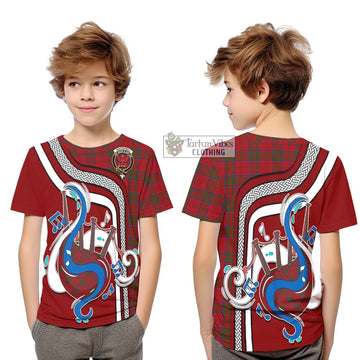 MacDonell of Keppoch Tartan Kid T-Shirt with Epic Bagpipe Style