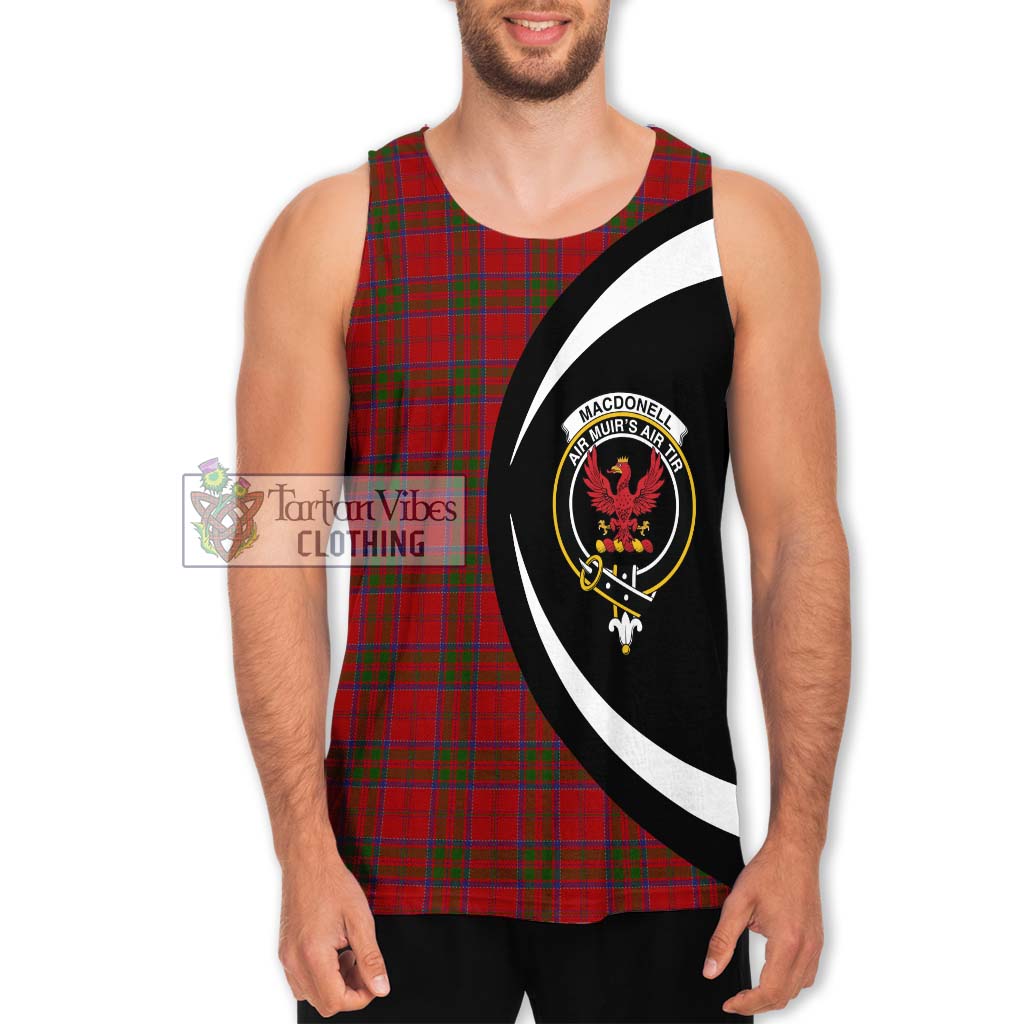 Tartan Vibes Clothing MacDonell of Keppoch Tartan Men's Tank Top with Family Crest Circle Style