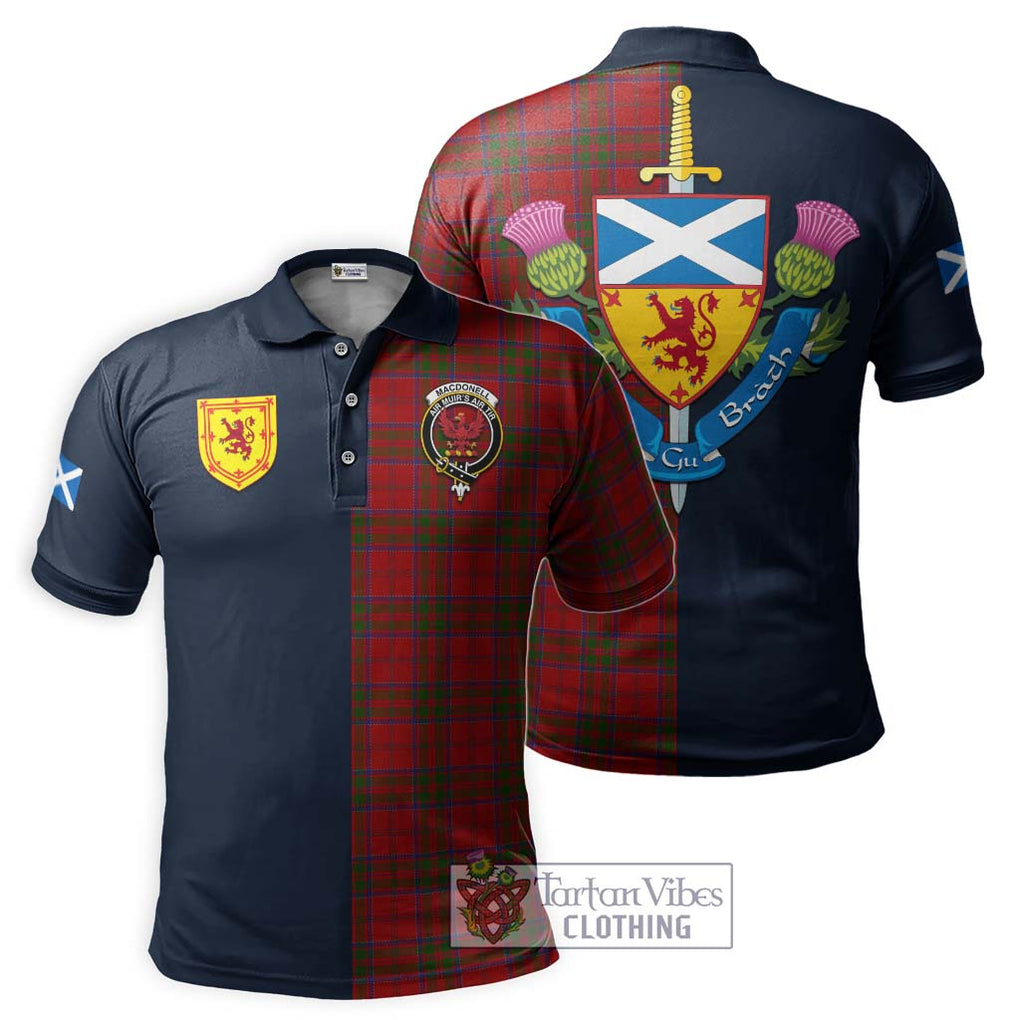 Tartan Vibes Clothing MacDonell of Keppoch Tartan Polo Shirt with Scottish Lion Royal Arm Half Style