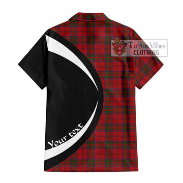 MacDonell of Keppoch Tartan Short Sleeve Button Up with Family Crest Circle Style