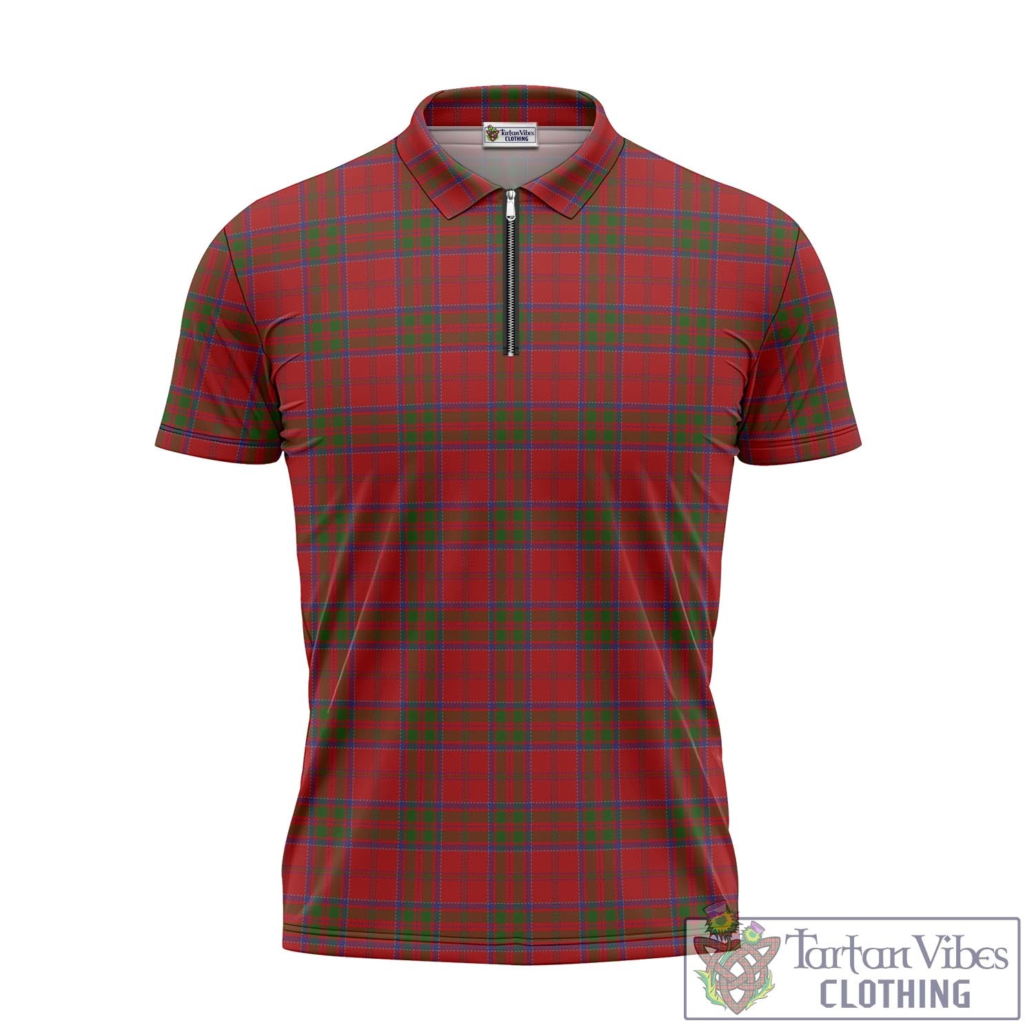 Tartan Vibes Clothing MacDonell of Keppoch Tartan Zipper Polo Shirt