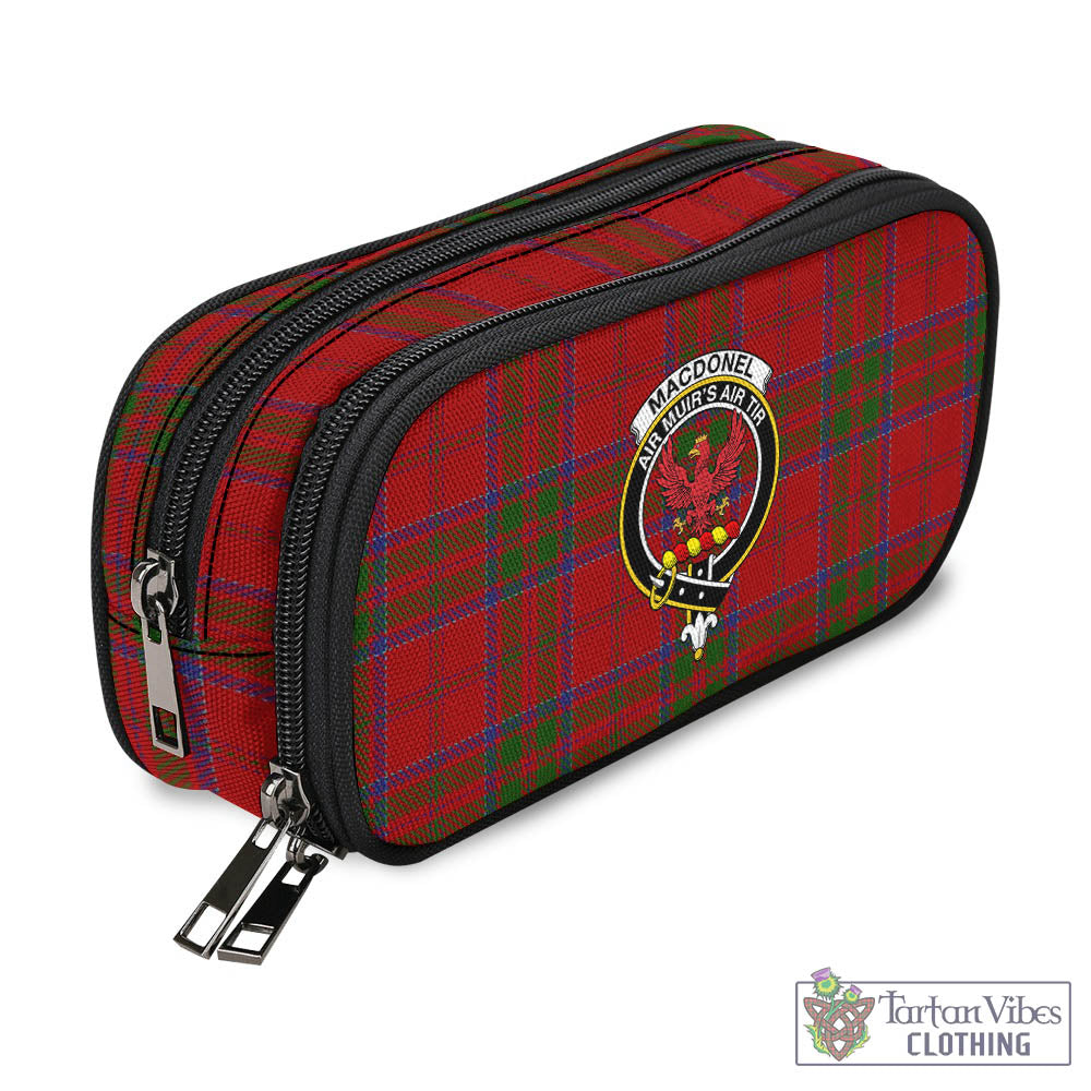 Tartan Vibes Clothing MacDonell of Keppoch Tartan Pen and Pencil Case with Family Crest