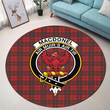 MacDonell of Keppoch Tartan Round Rug with Family Crest