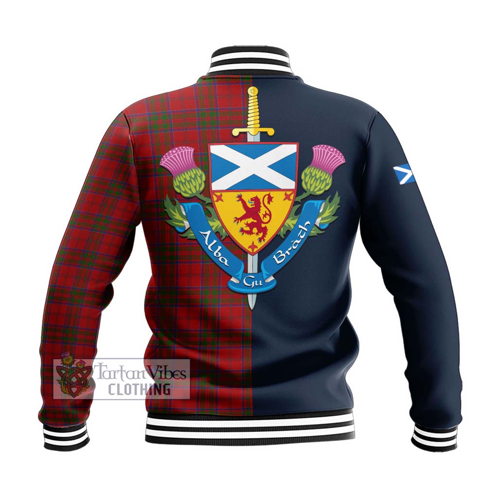 Tartan Vibes Clothing MacDonell of Keppoch Tartan Baseball Jacket with Scottish Lion Royal Arm Half Style