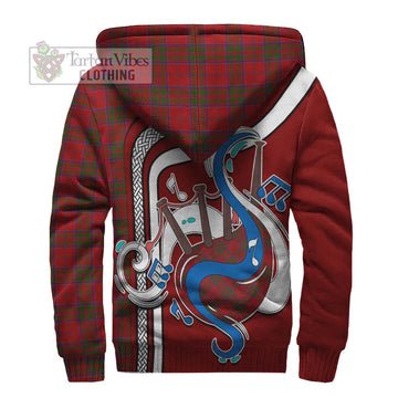 MacDonell of Keppoch Tartan Sherpa Hoodie with Epic Bagpipe Style