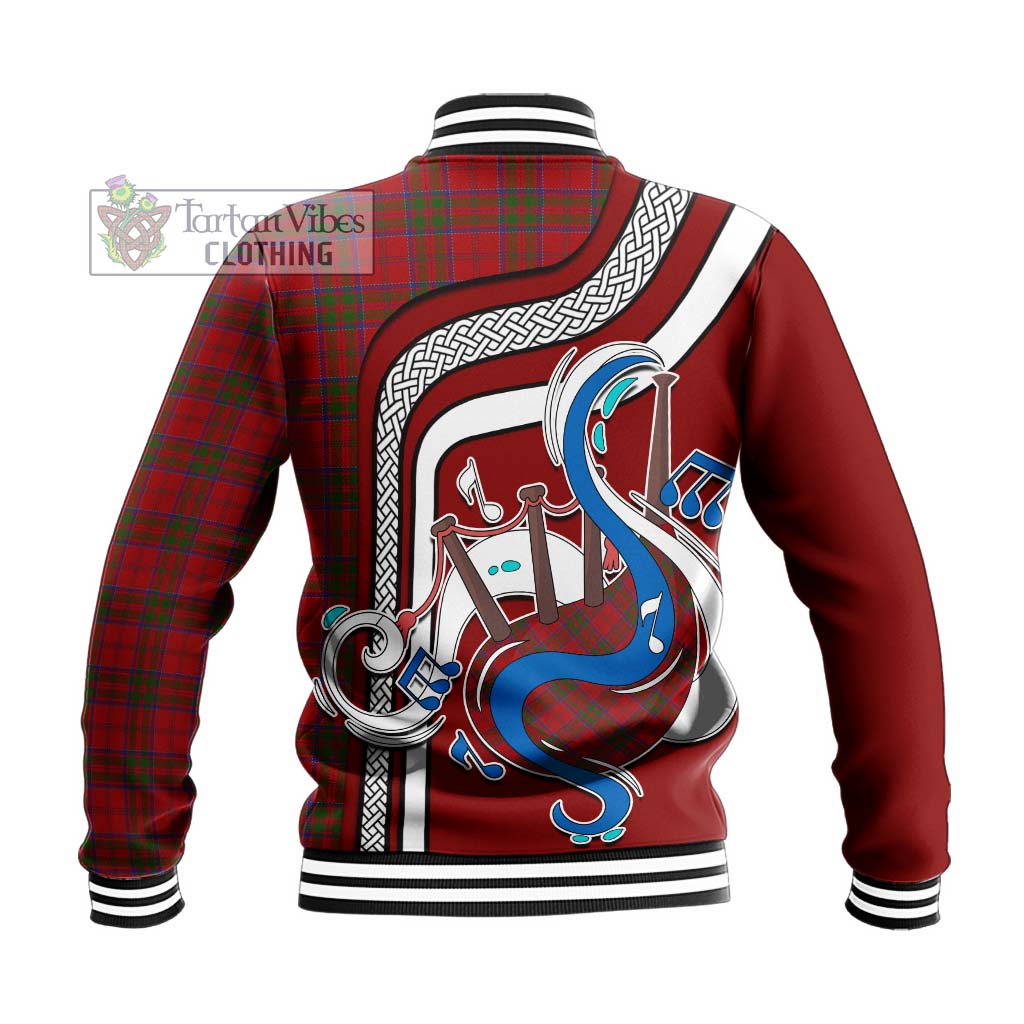 Tartan Vibes Clothing MacDonell of Keppoch Tartan Baseball Jacket with Epic Bagpipe Style