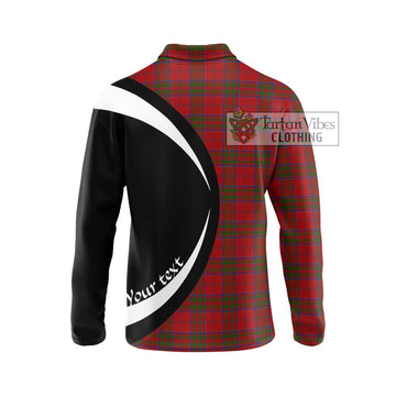 MacDonell of Keppoch Tartan Long Sleeve Polo Shirt with Family Crest Circle Style