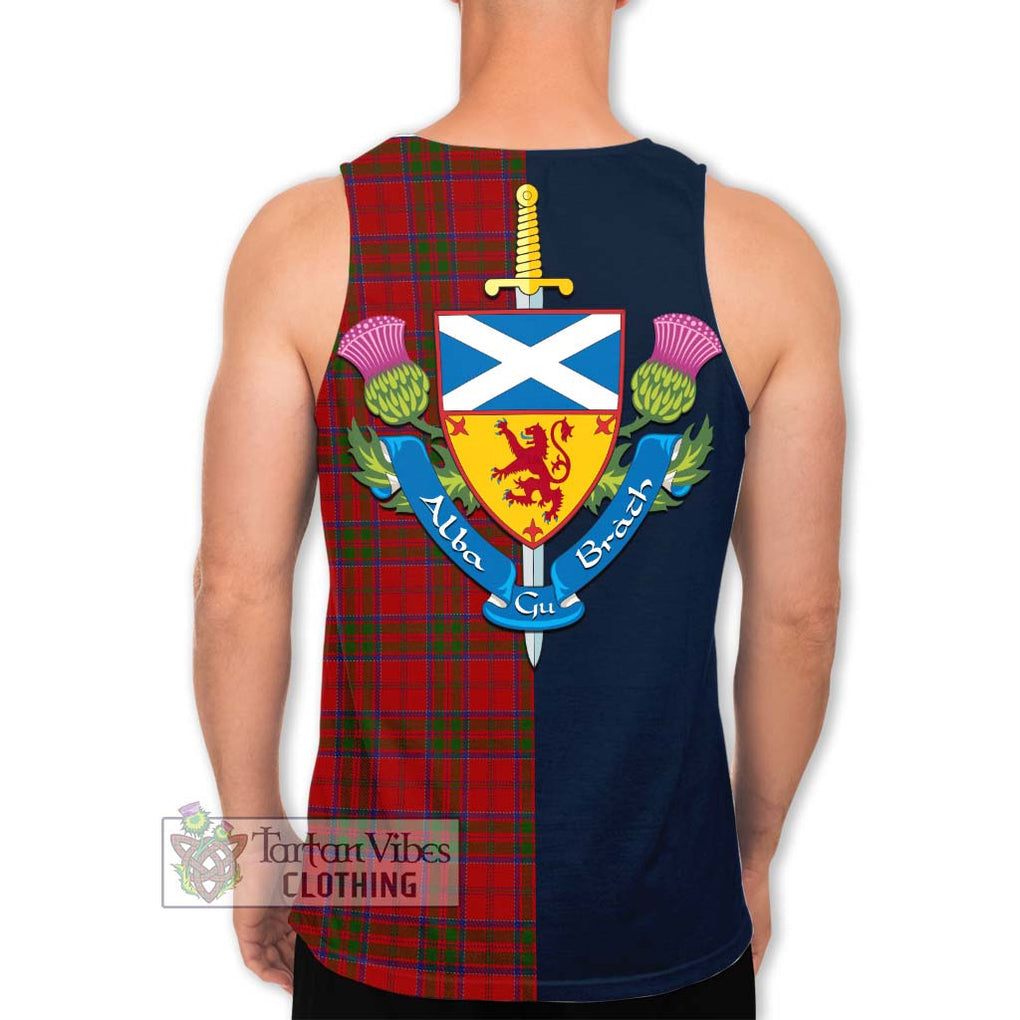 Tartan Vibes Clothing MacDonell of Keppoch Tartan Men's Tank Top with Scottish Lion Royal Arm Half Style