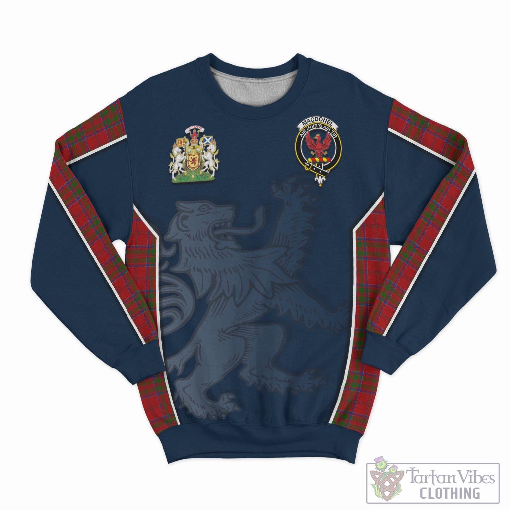 Tartan Vibes Clothing MacDonell of Keppoch Tartan Sweater with Family Crest and Lion Rampant Vibes Sport Style