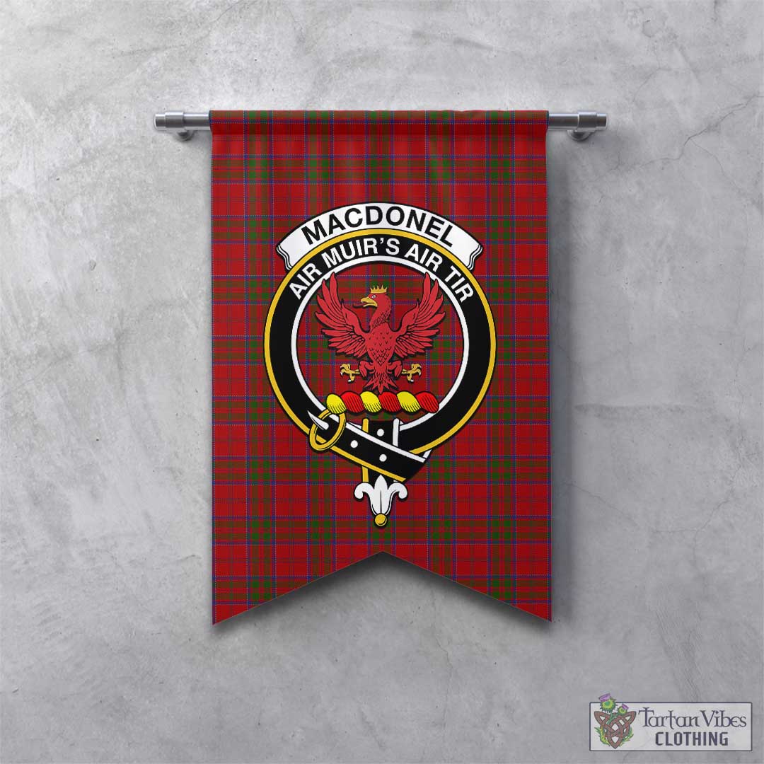 Tartan Vibes Clothing MacDonell of Keppoch Tartan Gonfalon, Tartan Banner with Family Crest